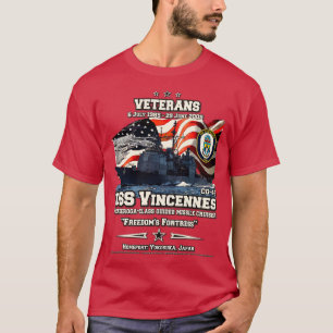 Camiseta USS Vincennes CG49 Cruiser Ticonderogaclass vetera