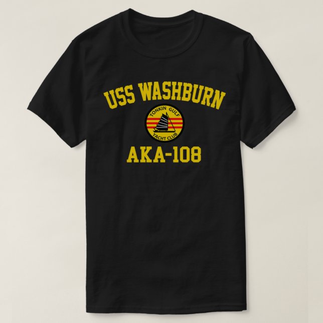 Camiseta USS Washburn AKA108 Tonkin Gulf Yacht Club  (Diseño del anverso)