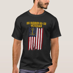 Camiseta USS Washburn AKA 108 Ataque Cargo Barco Veterano G