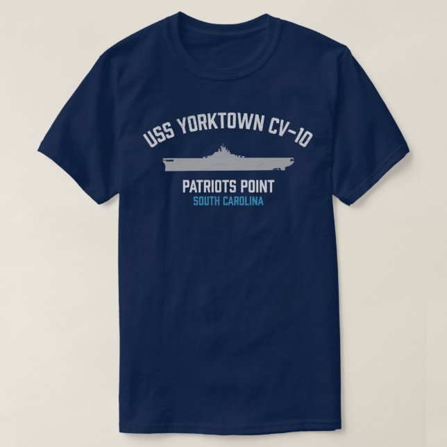 Camiseta USS Yorktown CV10 Patriotas Montan Agradable SC (Diseño del anverso)