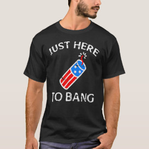Camiseta Ust Here To Bang American Flag Fireworks 4 Of J