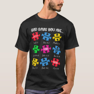 Camiseta Usted es Autismo Conciencia Rompecabezas Biblia Ve