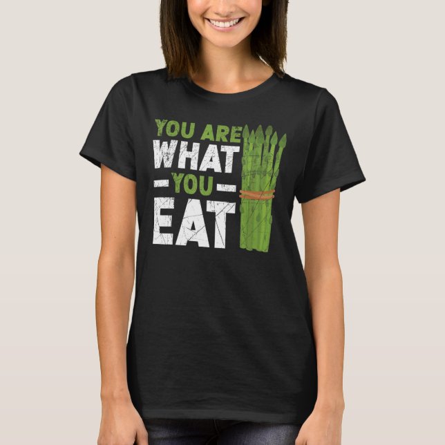 Camiseta Usted Es Lo Que Come Asparagus Vegetaria Vegetable (Anverso)