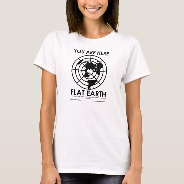 CAMISETA USTED ESTÁ AQUÍ - TIERRA PLANA (Anverso)