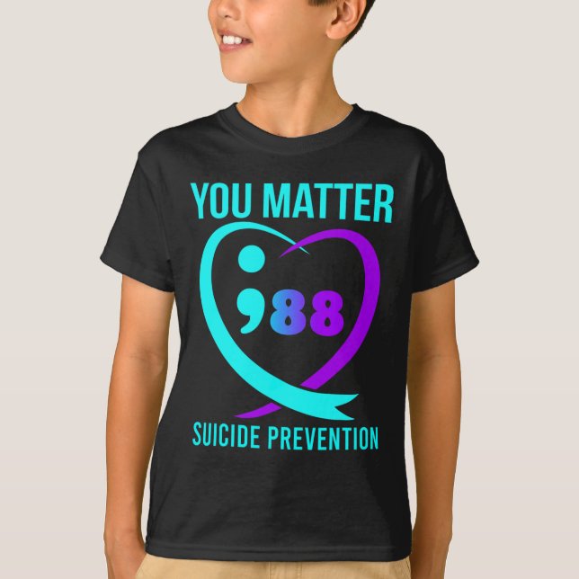 Camiseta Usted importa 988 Conciencia sobre la prevención d (Anverso)