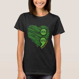 Camiseta Usted Importa Semicolon Heart Retro Salud Mental A
