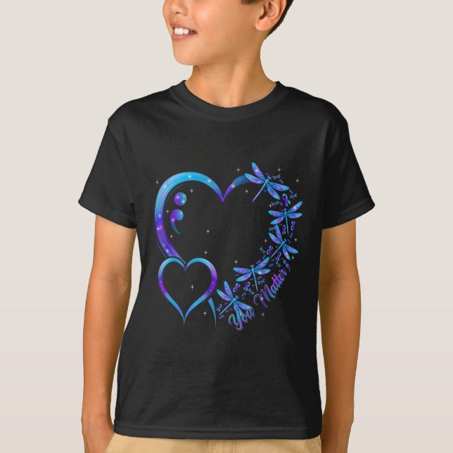 Camiseta Usted libélula Conciencia de Prevención del Suicid (Anverso)