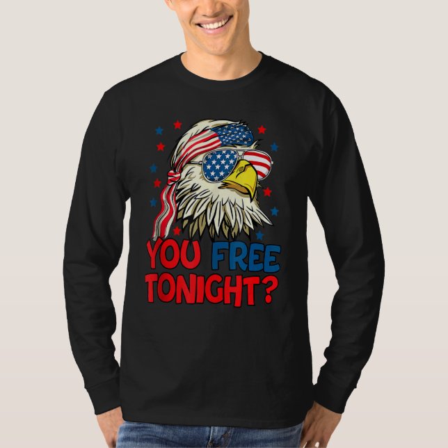 Camiseta Usted Libre Esta Noche Águila Bandera Estadouniden (Anverso)