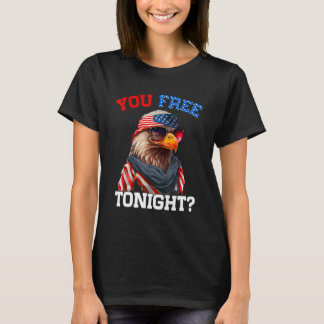 Camiseta Usted Libre Esta Noche Bandera De Eeuu Bald Eagle 