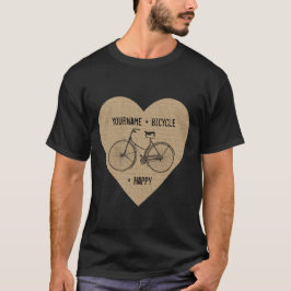 Camiseta Usted más la bicicleta iguala la arpillera antigua