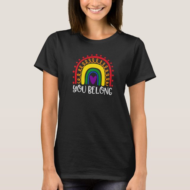 Camiseta Usted Pertenece Al Orgullo Lgbt Arcoiris Transgéne (Anverso)