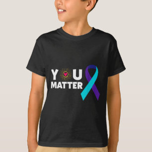 Camiseta Usted Prevención del Suicidio Conciencia Verde Azu