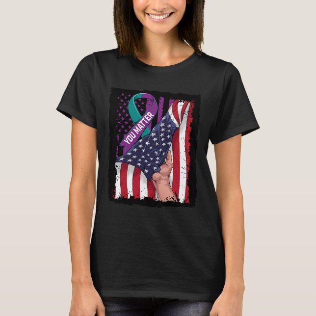 Camiseta Usted Problema Con El Awarene Suicidio De Cinta Ve (Anverso)
