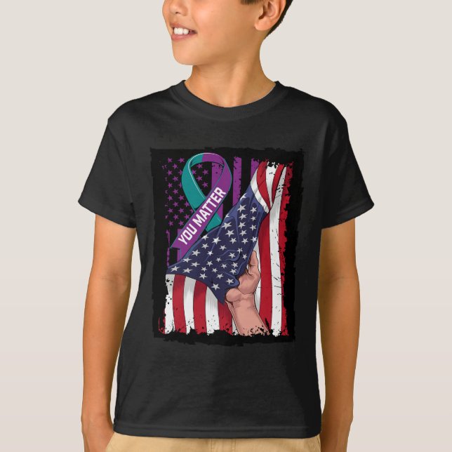 Camiseta Usted Problema Con El Awarene Suicidio De Cinta Ve (Anverso)