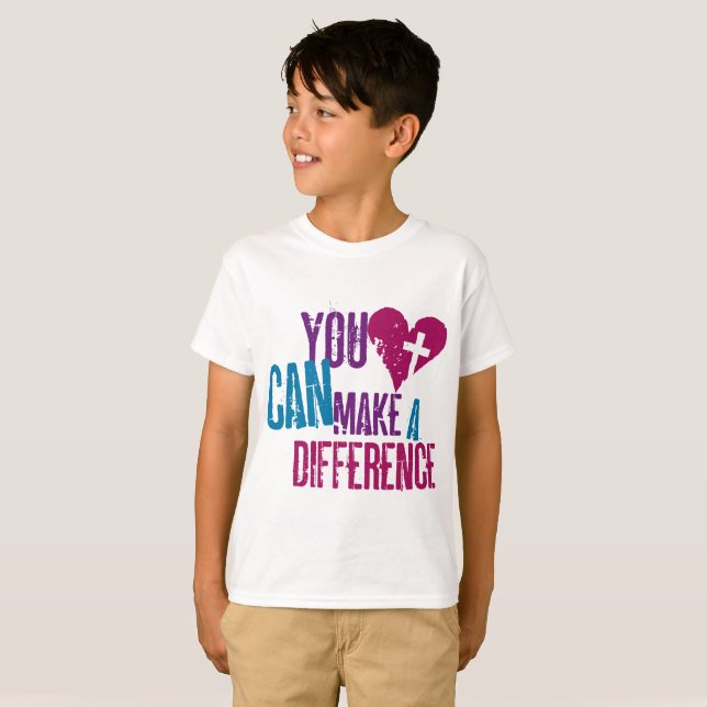 Camiseta Usted puede hacer los niños de una diferencia la (Anverso completo)