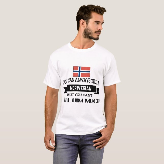 Camiseta usted puede noruego pero usted del tella linados (Anverso completo)