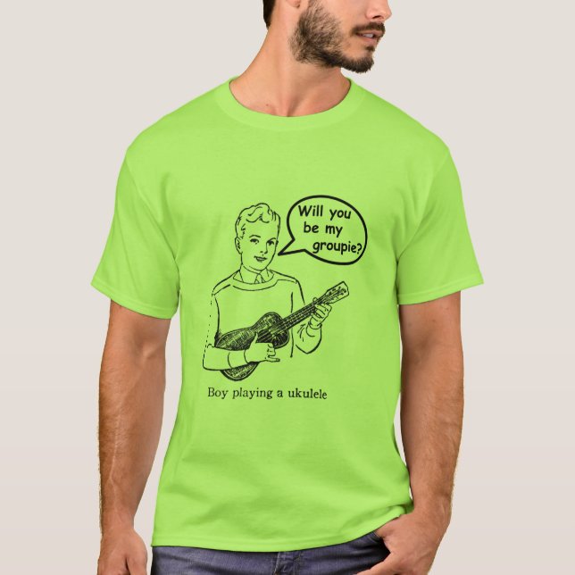 Camiseta ¿Usted será mi groupie? (Ukulele) (Anverso)