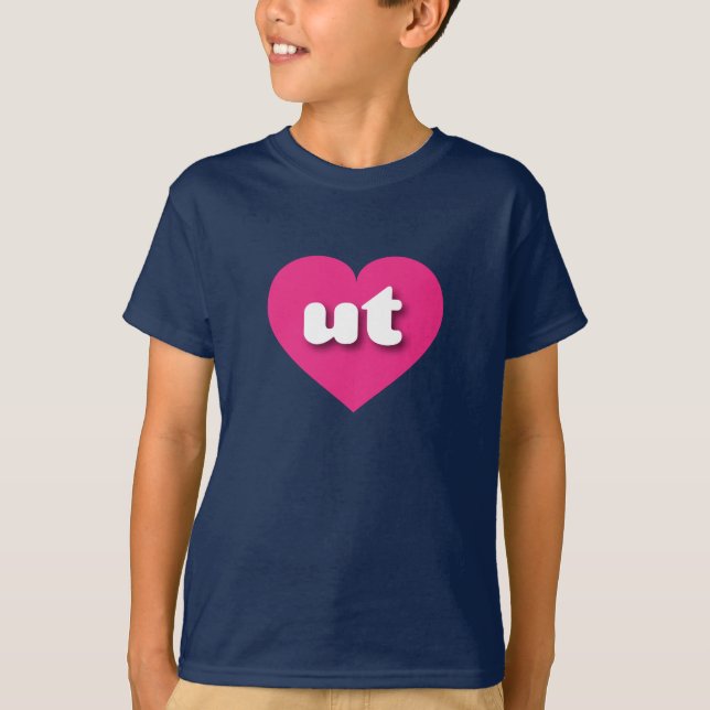 Camiseta Utah corazón rosado caliente - Me encanta pero (Anverso)