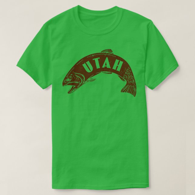Camiseta Utah Fish Wordmark Brown (Diseño del anverso)