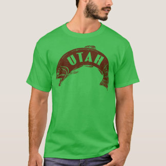 Camiseta Utah Fish Wordmark Brown
