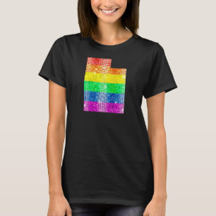 Camiseta Utah Orgullo del Estado Gay Mapa de bandera arco i