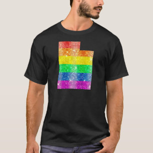 Camiseta Utah Orgullo del Estado Gay Mapa de bandera arco i