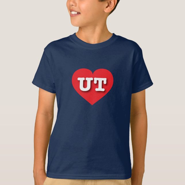 Camiseta Utah Red Heart - Amo UT (Anverso)