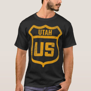 Camiseta Utah - US highway distressed weathered look road s