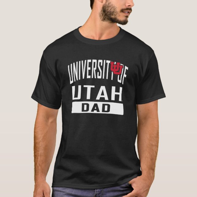 Camiseta Utah Utes Padre Negro De La Universidad De Papá Of (Anverso)