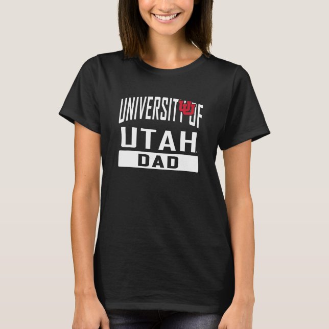 Camiseta Utah Utes Padre Negro De La Universidad De Papá Of (Anverso)