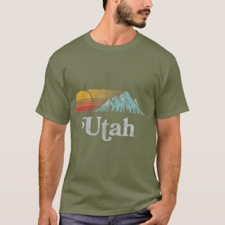 Camiseta Utah Vintage Mountain Sunset Ochecis Retro