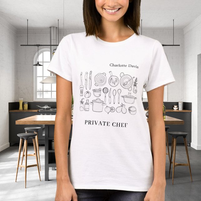 Camiseta Utensilios de cocina con nombre de chef privado (Subido por el creador)
