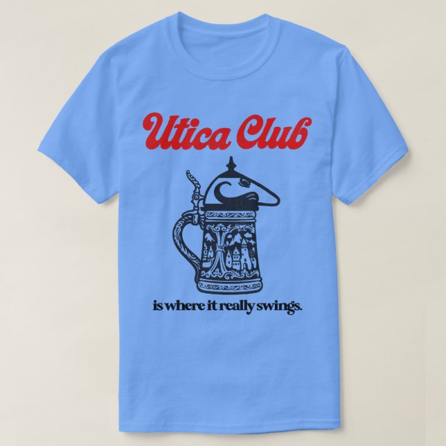Camiseta Utica Club Swings Beer Retro Defunct Breweriana (Diseño del anverso)