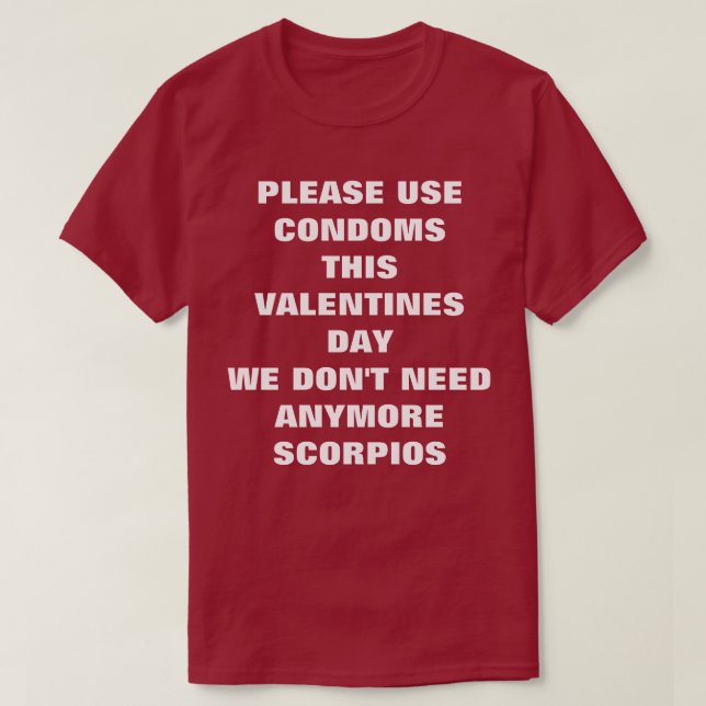 Camiseta Utilice los condones este día de San Valentín (Diseño del anverso)