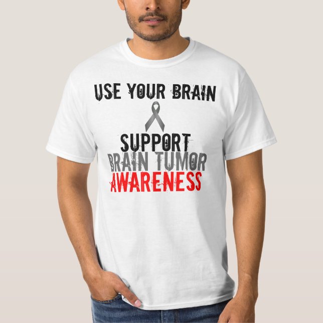 Camiseta utilice su cerebro, conciencia del tumor cerebral (Anverso)