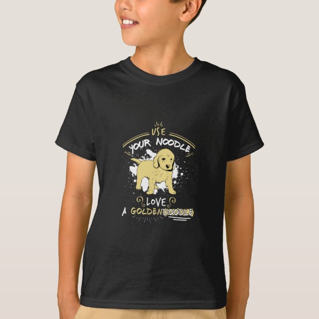 Camiseta Utilice sus tallarines, ame un Goldendoodle (Anverso)