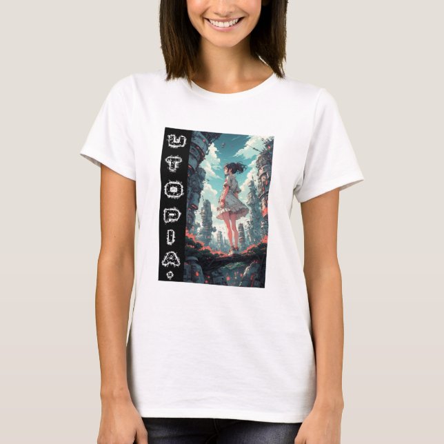 Camiseta Utopía anime en el diseño futuro (Anverso)