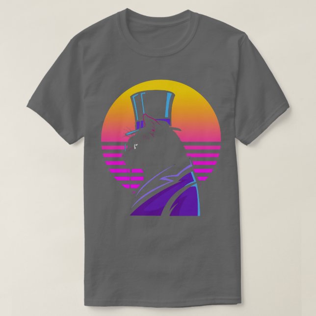 Camiseta Utrun Steampunk Cat Synthwave Futurismo (Diseño del anverso)