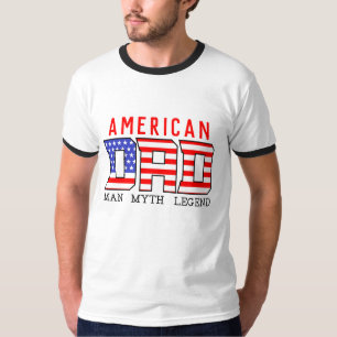 Camiseta UU. DAD RED RED Blue Padre's Day White