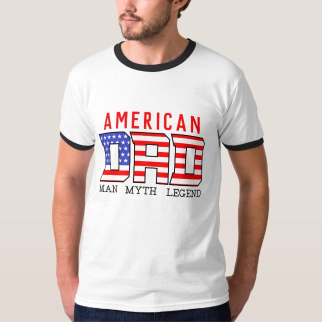 Camiseta UU. DAD RED RED Blue Padre's Day White (Anverso)