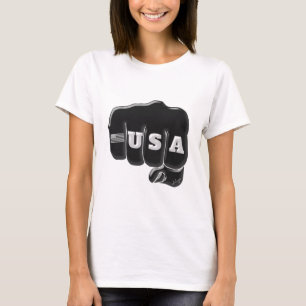 Camiseta UU. Fist Bump con la bandera estadounidense