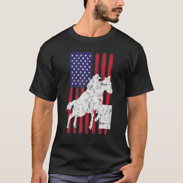 Camiseta Uu Flag Barrel Carreras Racer Caballo Riendo Rodeo (Anverso)