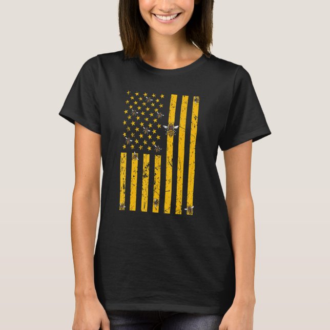 Camiseta Uu Flag Bee Insect Beekeeper Honey Beheld (Anverso)