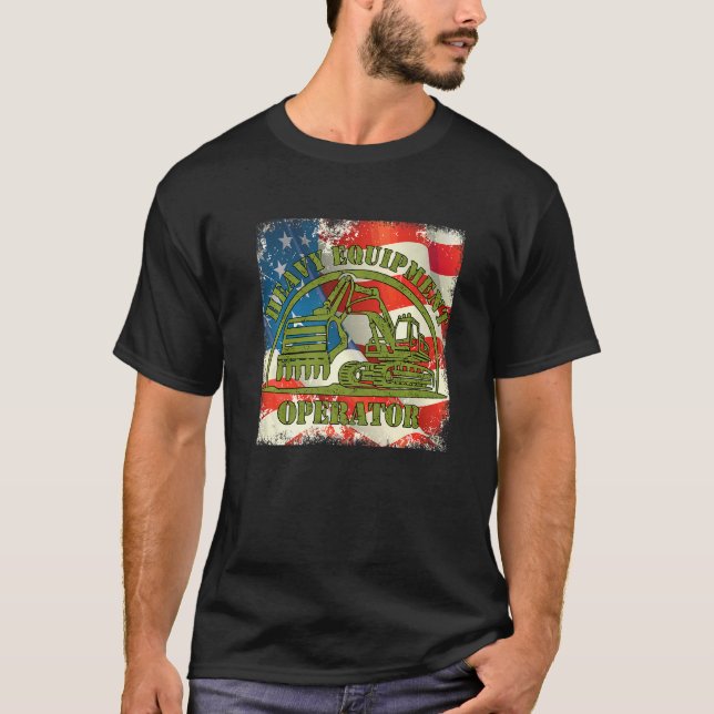 Camiseta Uu Flag Us Heavy Equipment Excavator Operator Vi (Anverso)