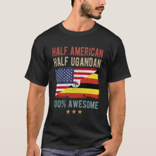Camiseta Uu Uganda Bandera Media Estadounidense