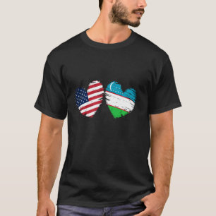 Camiseta Uu Uzbekistán bandera Día de San Valentín de coraz