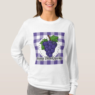 Camiseta Uva sobre la pasta violeta - Feliz día de gracias