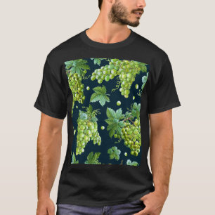 Camiseta Uva verde: Patrón oscuro de acuarela
