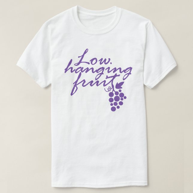 Camiseta Uvas de fruta colgantes bajas Vino Amante Regalo V (Diseño del anverso)