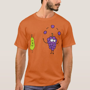 Camiseta Uvas De Frutas Graciosas Con El Oso Viéndolo